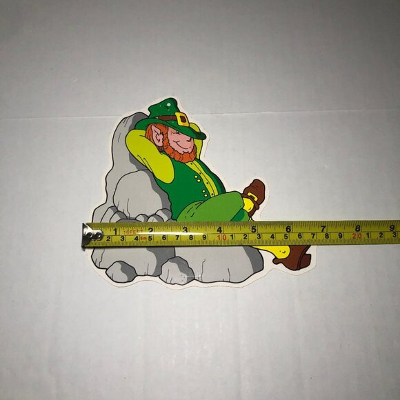 Vintage? Die Cut? St. Patrick's Day Decoration Leprechauns Rainbow Pot Of Gold - Picture 6 of 14